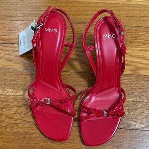 Mango Red Strappy Sandals
